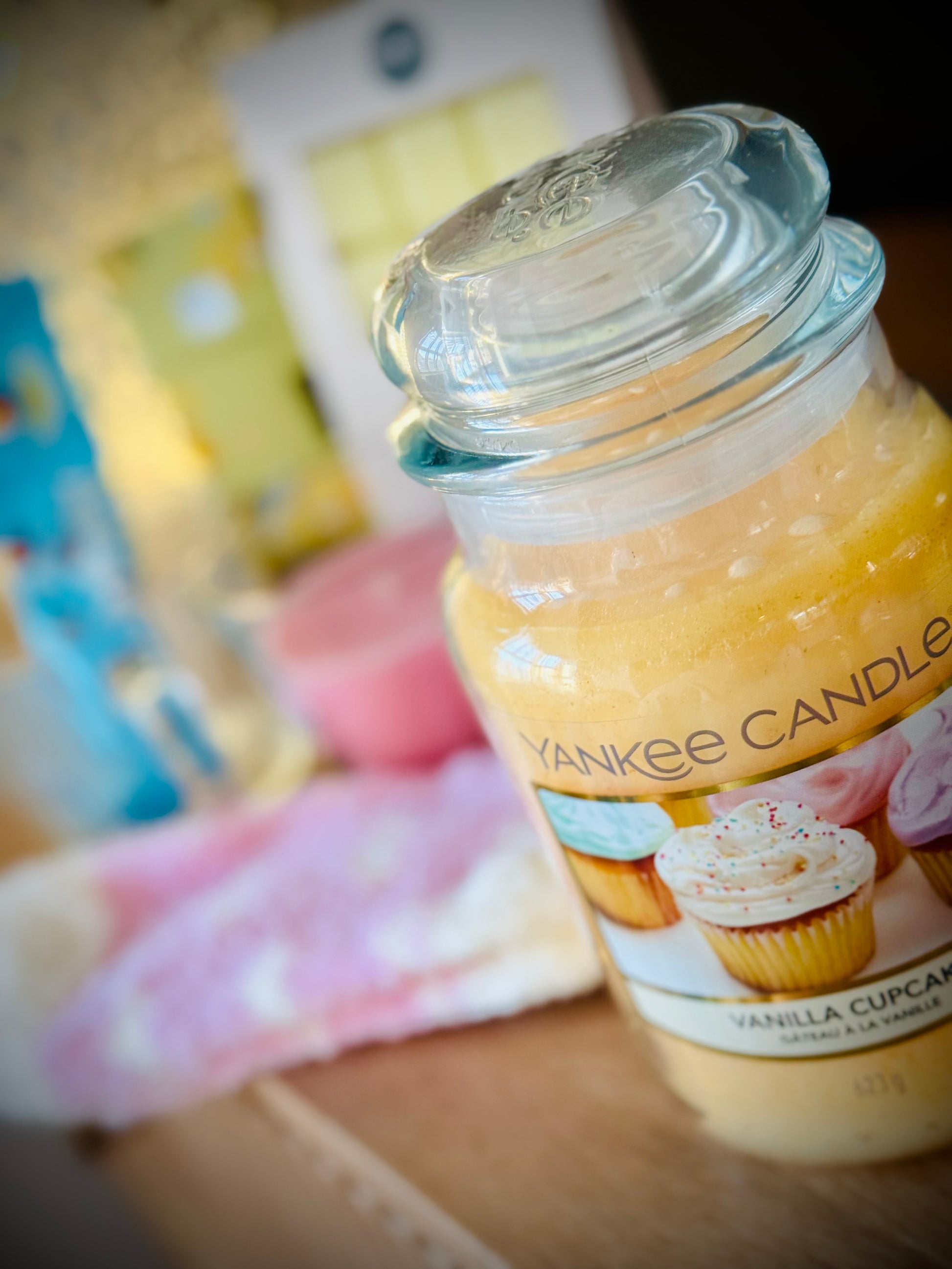 wax melts, candles and luxury home products in a gift box with a handwritten card £50