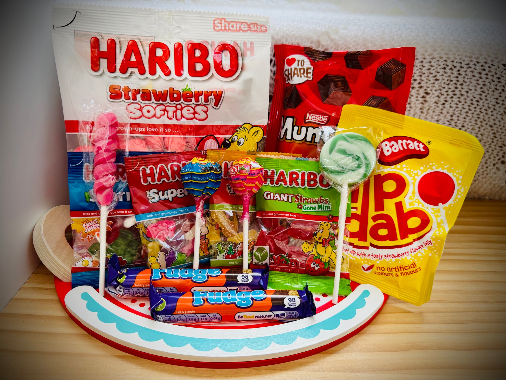 Kids sweeties and chocolates gift box with handwritten card £10