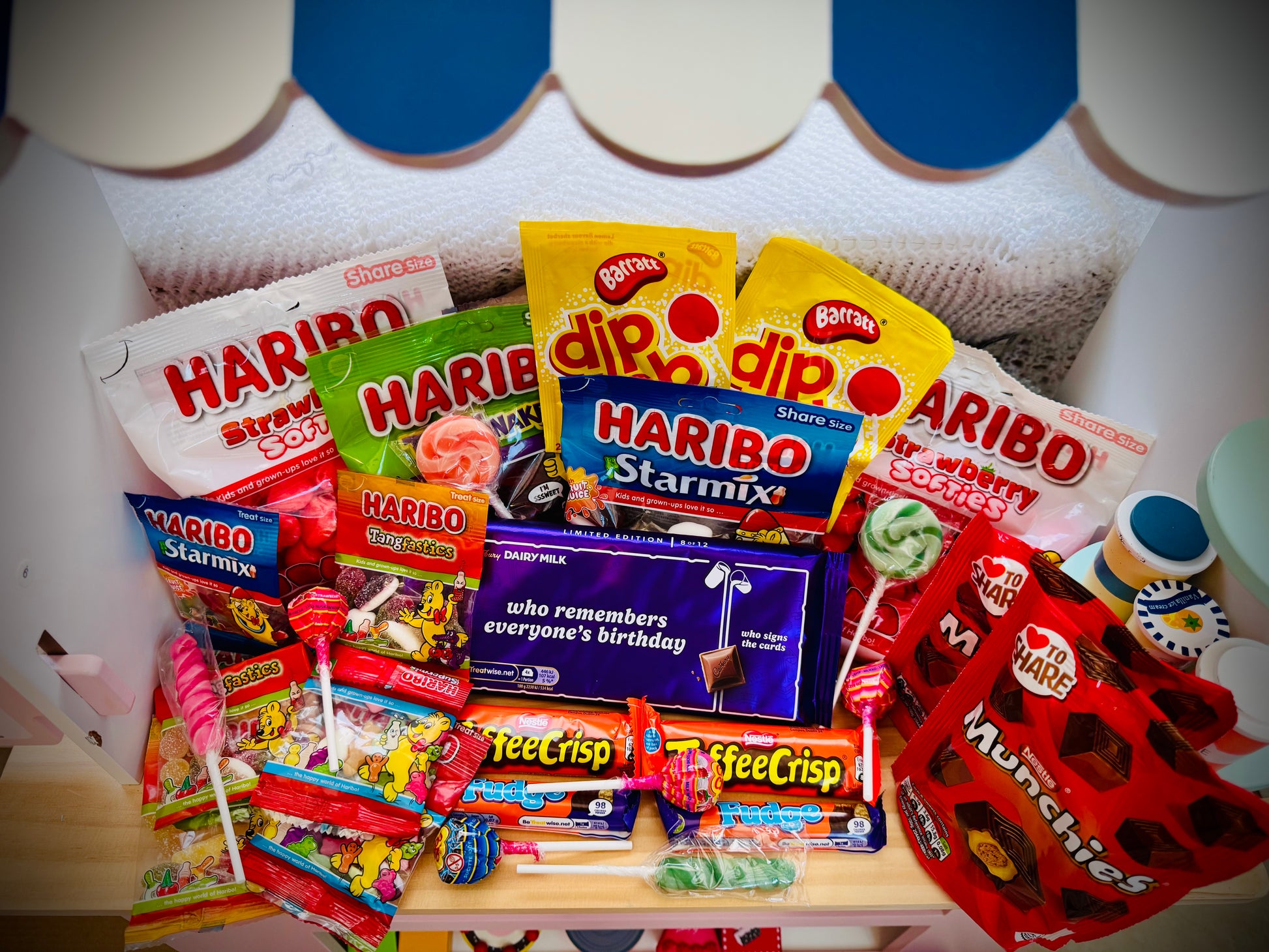Kids sweeties and chocolates gift box with handwritten card £30