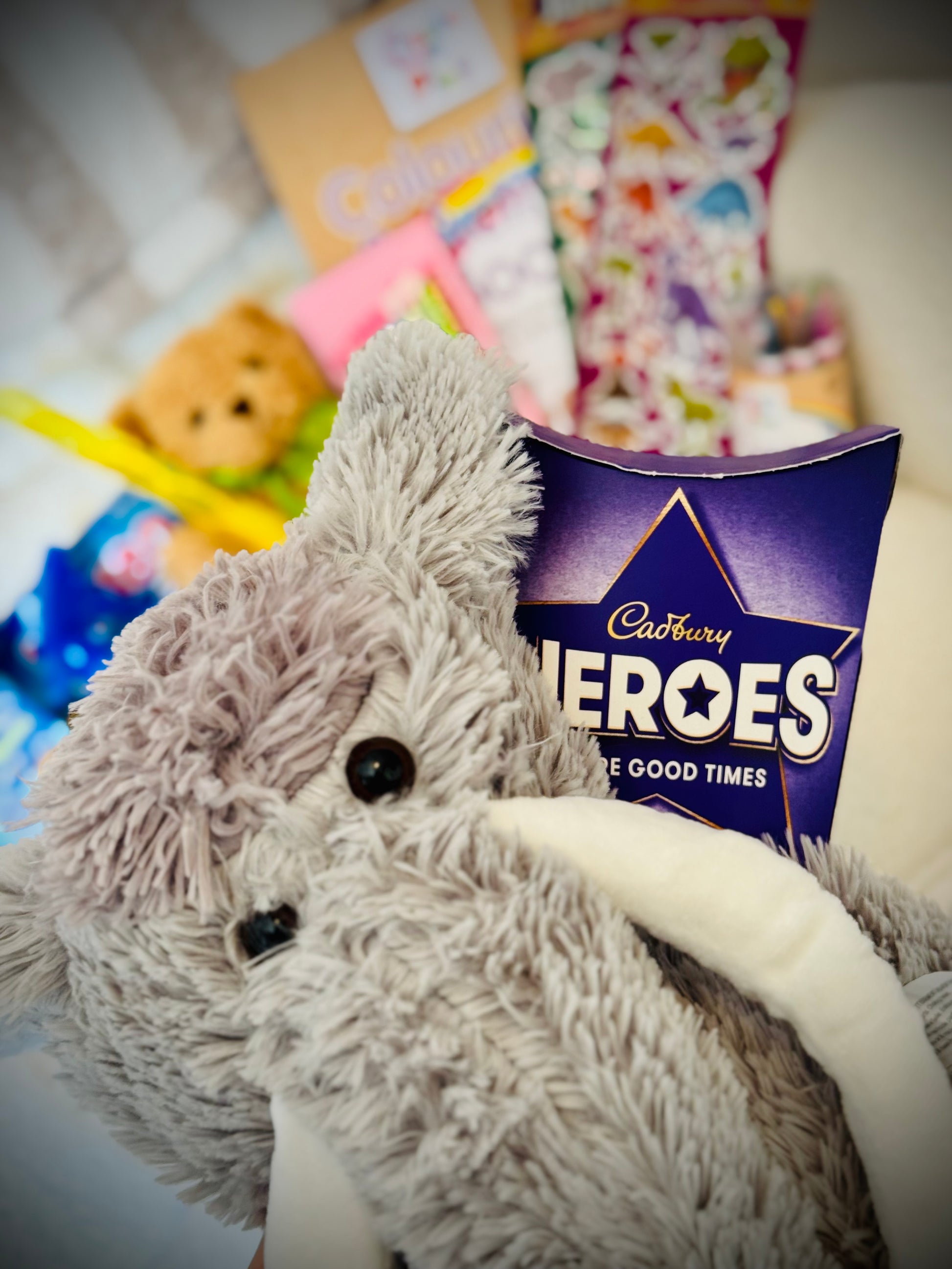 Mixed kids birthday gift box with toys art supplies and chocolates £50