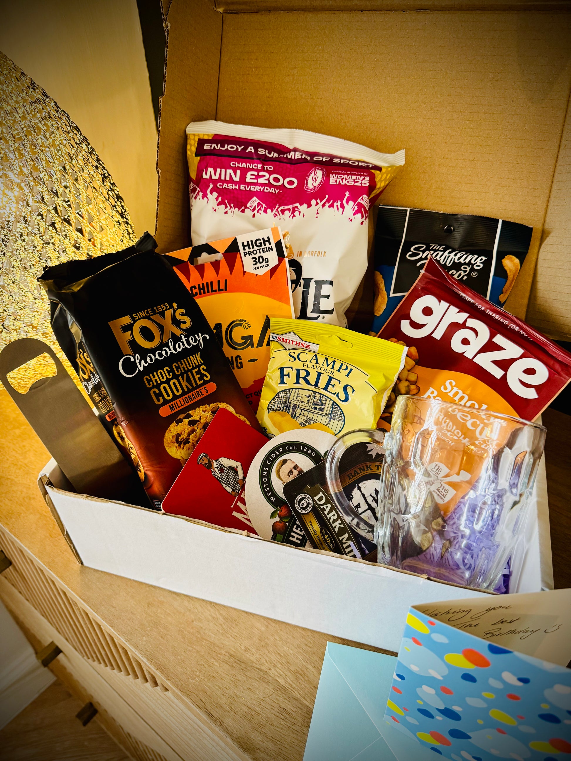 Snacks and Chill Birthday Gift Box with Handwritten Card £30