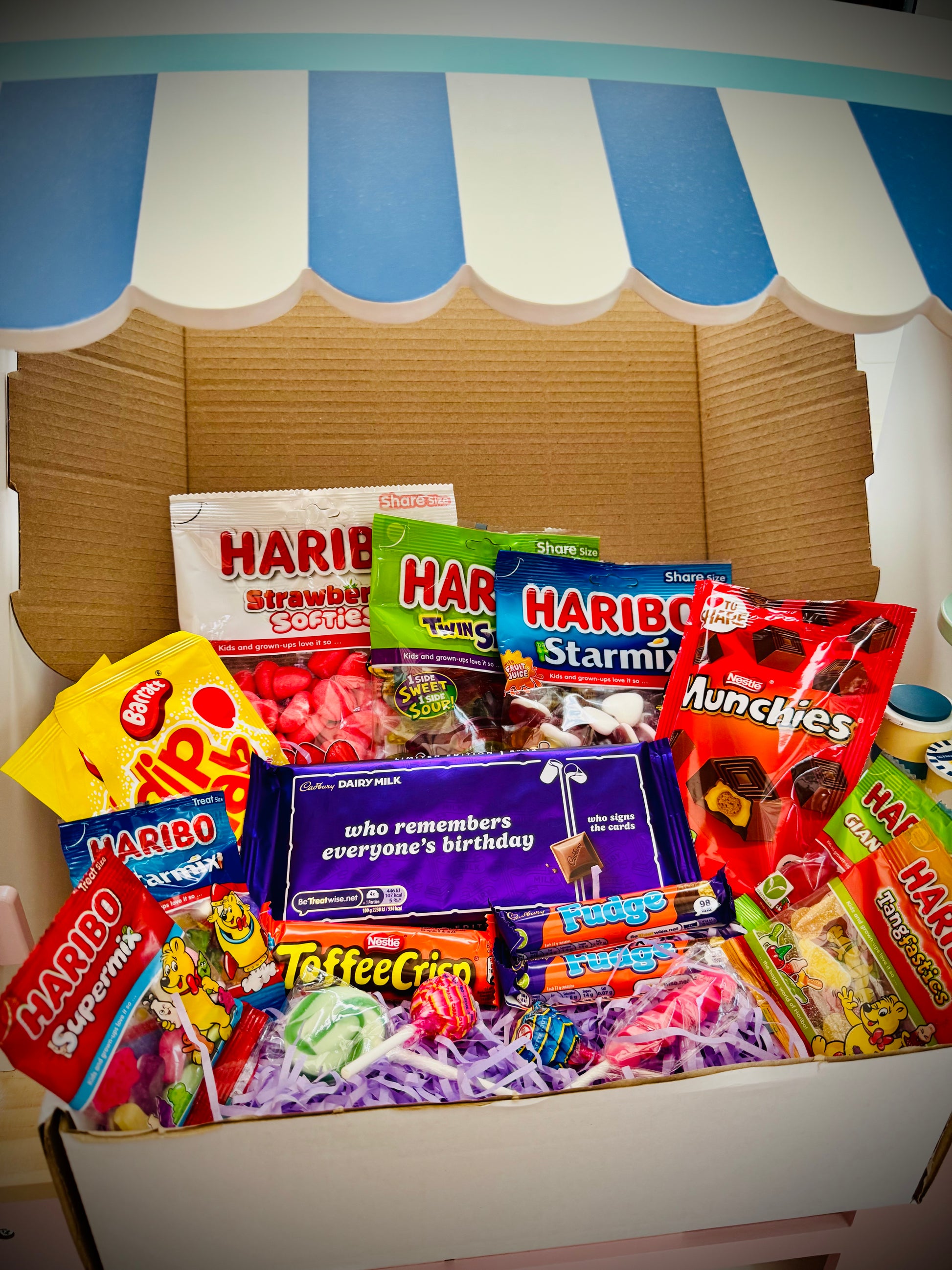 Kids sweeties and chocolates gift box with handwritten card £20