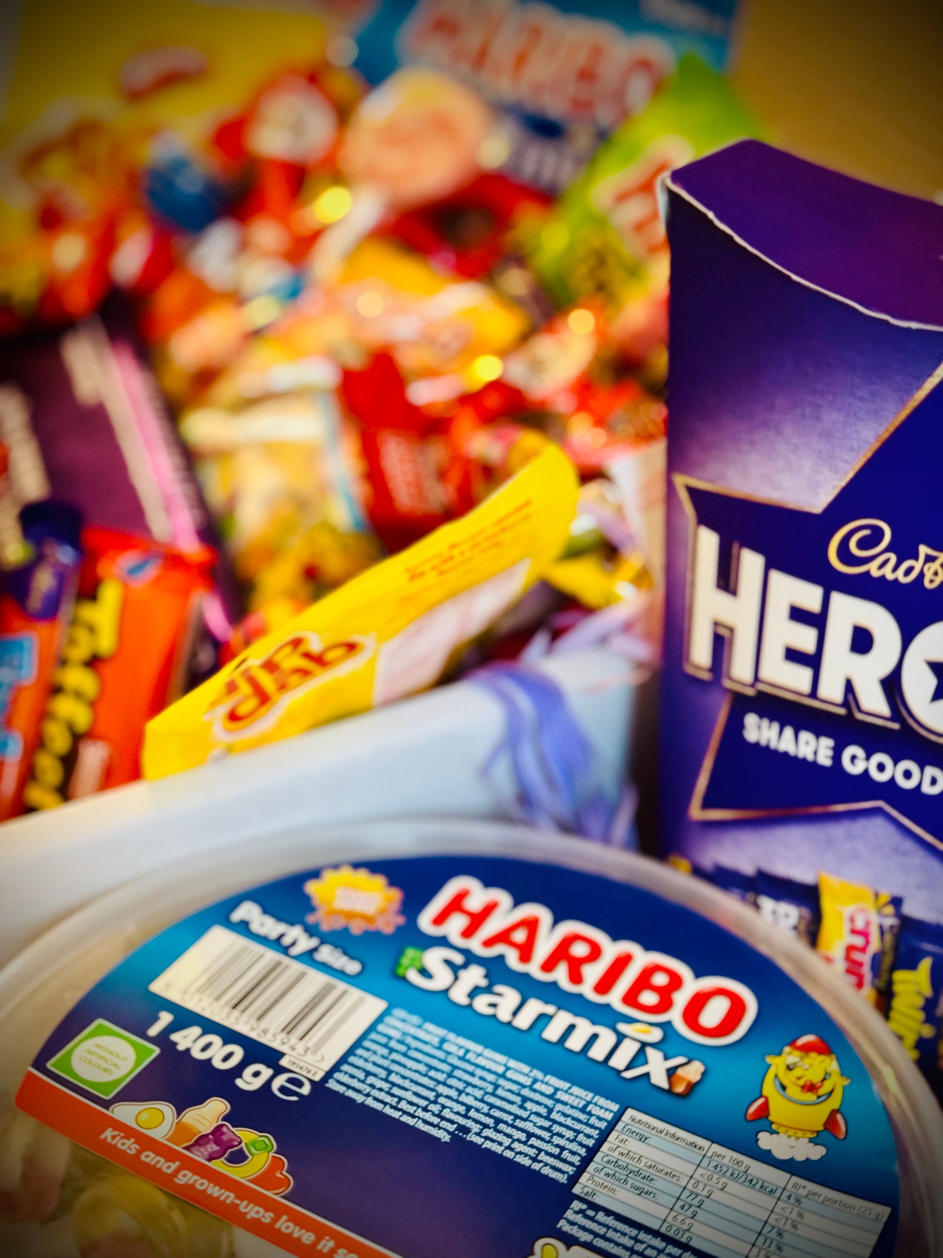 Kids sweeties and chocolates gift box with handwritten card £50